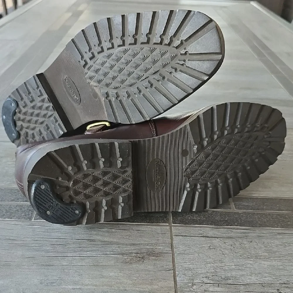 Kenneth Cole Brown Leather Chukka Boots with Buckle